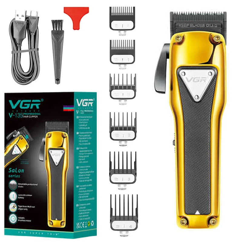 VGR Metal Professional Men's Trimmer USB Rechargeable V-135